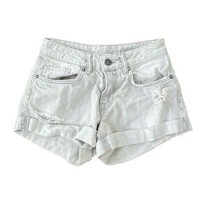 ALLSAINTS Light Gray Wash Distressed Cuffed Jean Short